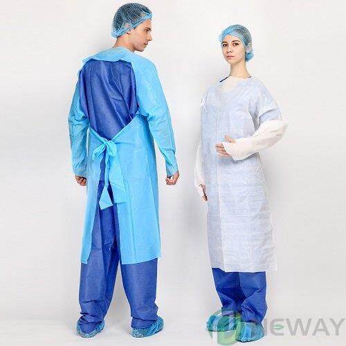 Water Repellent Plastic Pe Coated Disposable Isolation Cover Gown NW CO011 c1614
